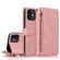 iPhone 12 mini Skin-feel Crazy Horse Texture Zipper Wallet Bag Horizontal Flip Leather Case with Holder & Card Slots & Wallet & Lanyard  - Rose Gold