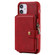 iPhone 12 mini Zipper Shockproof Protective Case with Card Slots & Bracket & Photo Holder & Wallet Function  - Red