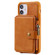 iPhone 12 mini Zipper Shockproof Protective Case with Card Slots & Bracket & Photo Holder & Wallet Function  - Brown