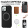 iPhone 12 mini Cross Texture Embossing Magnetic PU + TPU Protective MagSafe Case  - Black
