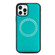 iPhone 12 mini Cross Texture Embossing Magnetic PU + TPU Protective MagSafe Case  - Lake Green