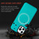 iPhone 12 mini Cross Texture Embossing Magnetic PU + TPU Protective MagSafe Case  - Lake Green
