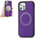 iPhone 12 mini Cross Texture Embossing Magnetic PU + TPU Protective MagSafe Case  - Purple