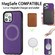 iPhone 12 mini Cross Texture Embossing Magnetic PU + TPU Protective MagSafe Case  - Purple