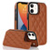 iPhone 12 mini Double Buckle Rhombic PU Leather Phone Case - Brown