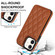 iPhone 12 mini Double Buckle Rhombic PU Leather Phone Case - Brown