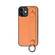 iPhone 12 mini Top Layer Cowhide Shockproof Protective Case with Wrist Strap Bracket - Brown