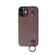 iPhone 12 mini Top Layer Cowhide Shockproof Protective Case with Wrist Strap Bracket - Coffee