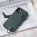iPhone 12 mini Top Layer Cowhide Shockproof Protective Case with Wrist Strap Bracket - Green