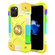 iPhone 12 mini Shockproof Silicone + PC Protective Case with Dual-Ring Holder  - Colorful Yellow Green