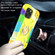 iPhone 12 mini Shockproof Silicone + PC Protective Case with Dual-Ring Holder  - Colorful Yellow Green