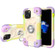 iPhone 12 mini Shockproof Silicone + PC Protective Case with Dual-Ring Holder  - Colorful Beige