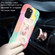 iPhone 12 mini Shockproof Silicone + PC Protective Case with Dual-Ring Holder  - Colorful Rose Gold