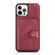 iPhone 12 mini JEEHOOD Retro Magnetic Detachable Protective Case with Wallet & Card Slot & Holder  - Red