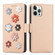 iPhone 12 mini Stereoscopic Flowers Leather Phone Case  - Yellow