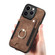 iPhone 12 mini Retro Skin-feel Ring Multi-card Wallet Phone Case - Brown