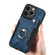iPhone 12 mini Retro Skin-feel Ring Multi-card Wallet Phone Case - Blue