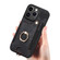 iPhone 12 mini Retro Skin-feel Ring Multi-card Wallet Phone Case - Black
