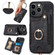 iPhone 12 mini Retro Skin-feel Ring Multi-card Wallet Phone Case - Black