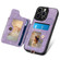 iPhone 12 mini Retro Skin-feel Ring Multi-card Wallet Phone Case - Purple