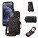 iPhone 12 mini Rhombic Texture RFID Phone Case with Lanyard & Mirror - Black