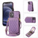 iPhone 12 mini Rhombic Texture RFID Phone Case with Lanyard & Mirror - Purple