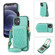 iPhone 12 mini Rhombic Texture RFID Phone Case with Lanyard & Mirror - Mint Green