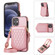 iPhone 12 mini Rhombic Texture RFID Phone Case with Lanyard & Mirror - Rose Gold