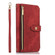iPhone 12 mini Dream 9-Card Wallet Zipper Bag Leather Phone Case - Red