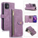 iPhone 12 mini Dream 9-Card Wallet Zipper Bag Leather Phone Case - Purple