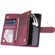 iPhone 12 mini Multifunctional Retro Frosted Horizontal Flip Leather Case with Card Slot & Holder & Zipper Wallet & Photo Frame & Lanyard - Red Wine