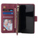iPhone 12 mini Multifunctional Retro Frosted Horizontal Flip Leather Case with Card Slot & Holder & Zipper Wallet & Photo Frame & Lanyard - Red Wine