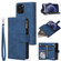 iPhone 12 mini Multifunctional Retro Frosted Horizontal Flip Leather Case with Card Slot & Holder & Zipper Wallet & Photo Frame & Lanyard - Blue