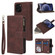 iPhone 12 mini Multifunctional Retro Frosted Horizontal Flip Leather Case with Card Slot & Holder & Zipper Wallet & Photo Frame & Lanyard - Coffee