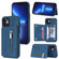 iPhone 12 mini Zipper Card Holder Phone Case  - Blue