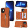 iPhone 12 mini Zipper Card Holder Phone Case  - Brown