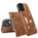 iPhone 12 mini Zipper Wallet Bag PU Back Cover Shockrpoof Phone Case with Holder & Card Slots & Wallet  - Brown