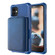 iPhone 12 mini Zipper Wallet Card Bag PU Back Case  - Blue