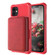 iPhone 12 mini Zipper Wallet Card Bag PU Back Case  - Red