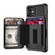 iPhone 12 mini Zipper Wallet Card Bag PU Back Case  - Black
