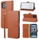 iPhone 12 mini Plain Weave Cowhide Genuine Leather Phone Case  - Brown