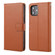 iPhone 12 mini Plain Weave Cowhide Genuine Leather Phone Case  - Brown