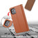 iPhone 12 mini Plain Weave Cowhide Genuine Leather Phone Case  - Brown