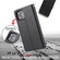 iPhone 12 mini Plain Weave Cowhide Genuine Leather Phone Case  - Black