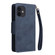 iPhone 12 mini Rivet Buckle 9 Cards Three Fold Leather Phone Case  - Blue