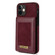 iPhone 12 mini N.BEKUS Vertical Flip Card Slot RFID Phone Case  - Wine Red