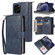 iPhone 12 mini Zipper Wallet Bag Horizontal Flip PU Leather Case with Holder & 9 Card Slots & Wallet & Lanyard & Photo Frame - Blue