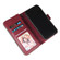 iPhone 12 mini Zipper Wallet Bag Horizontal Flip PU Leather Case with Holder & 9 Card Slots & Wallet & Lanyard & Photo Frame - Wine Red