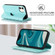 iPhone 12 mini Rhombic MagSafe RFID Anti-Theft Wallet Leather Phone Case - Sky Blue