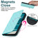 iPhone 12 mini Rhombic MagSafe RFID Anti-Theft Wallet Leather Phone Case - Sky Blue